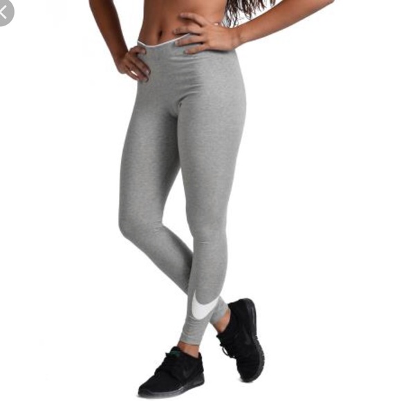 grey nike swoosh leggings